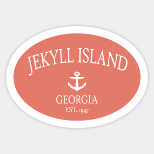 Jekyll Island Georgia Sea Islands Anchor Orange Sticker